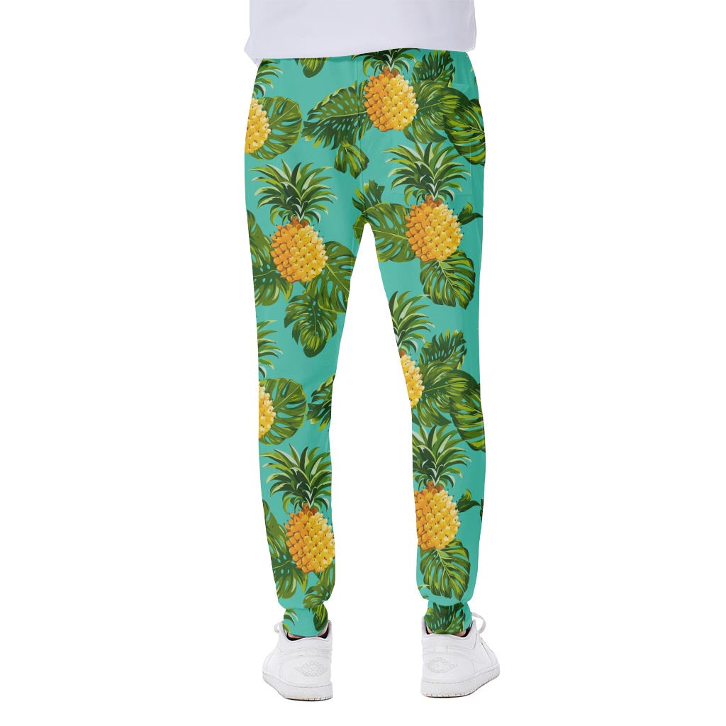 Palm Leaf Pineapple Pattern Print Scuba Joggers