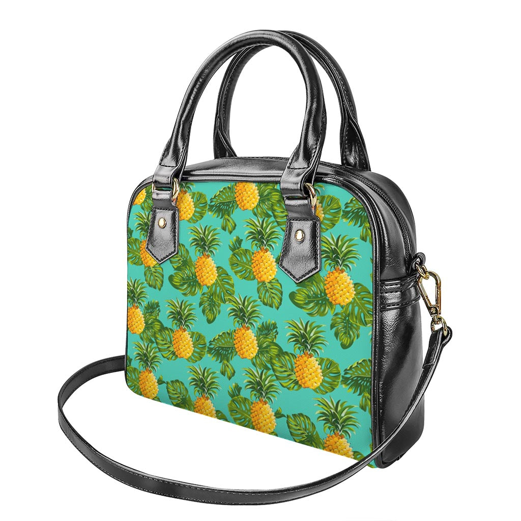 Palm Leaf Pineapple Pattern Print Shoulder Handbag