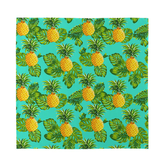 Palm Leaf Pineapple Pattern Print Silk Bandana