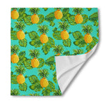 Palm Leaf Pineapple Pattern Print Silk Bandana