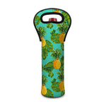 Palm Leaf Pineapple Pattern Print Single Neoprene Wine Tote