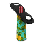 Palm Leaf Pineapple Pattern Print Single Neoprene Wine Tote