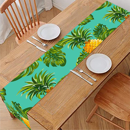Palm Leaf Pineapple Pattern Print Table Runner