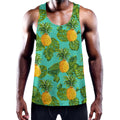 Palm Leaf Pineapple Pattern Print Men's Workout Tank Top