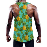 Palm Leaf Pineapple Pattern Print Training Tank Top