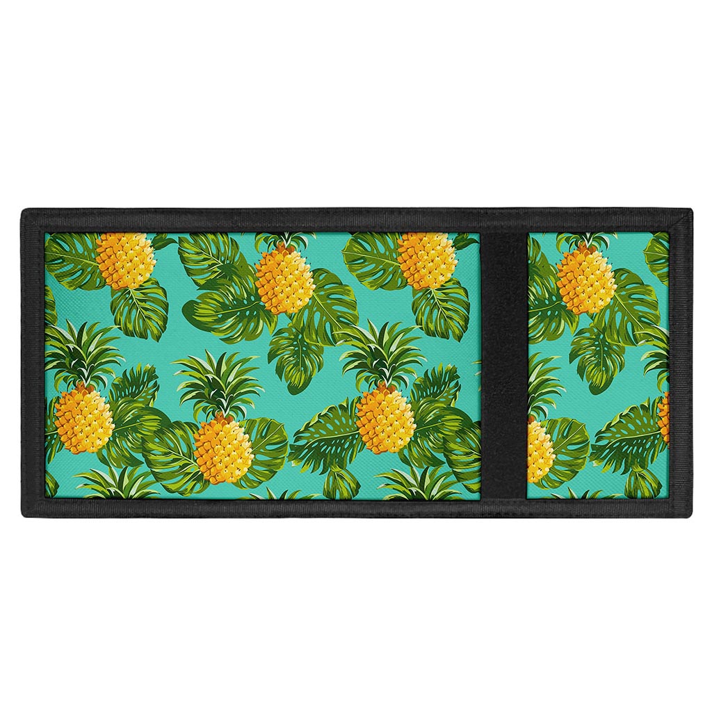 Palm Leaf Pineapple Pattern Print Trifold Wallet