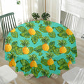 Palm Leaf Pineapple Pattern Print Waterproof Round Tablecloth