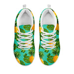 Palm Leaf Pineapple Pattern Print White Running Shoes