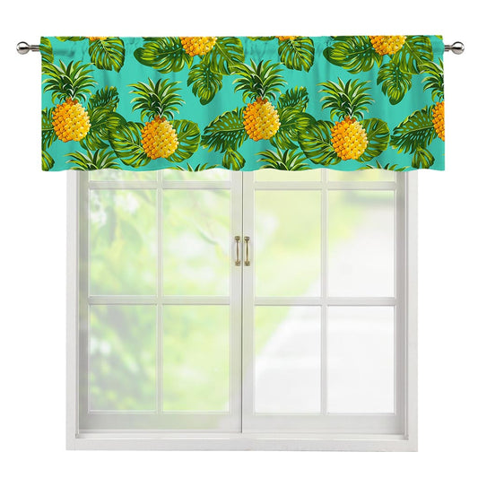 Palm Leaf Pineapple Pattern Print Window Valance