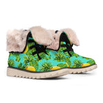 Palm Leaf Pineapple Pattern Print Winter Boots