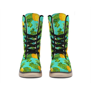 Palm Leaf Pineapple Pattern Print Winter Boots