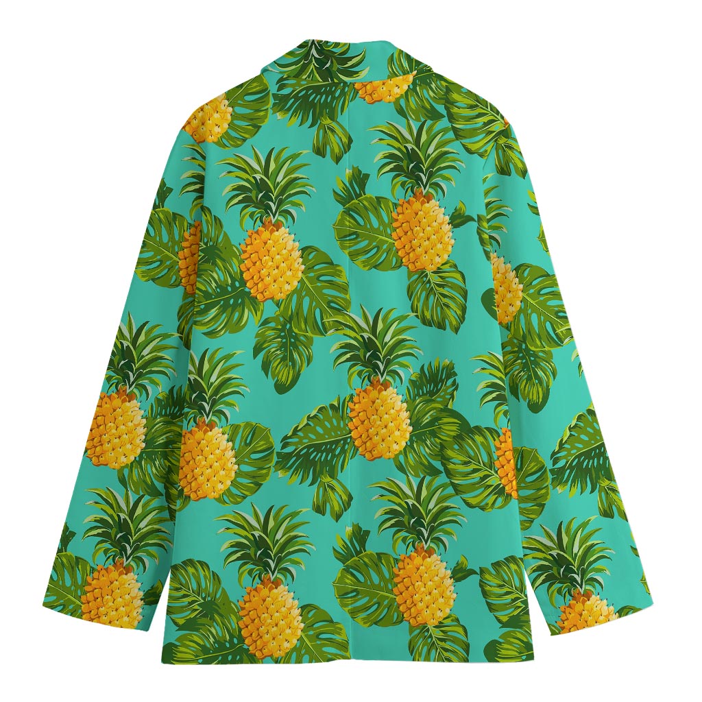 Palm Leaf Pineapple Pattern Print Women's Blazer