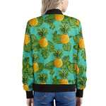 Palm Leaf Pineapple Pattern Print Women's Bomber Jacket