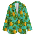 Palm Leaf Pineapple Pattern Print Women's Cotton Blazer