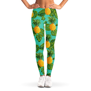 Palm Leaf Pineapple Pattern Print Women's Leggings