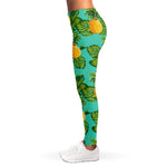 Palm Leaf Pineapple Pattern Print Women's Leggings