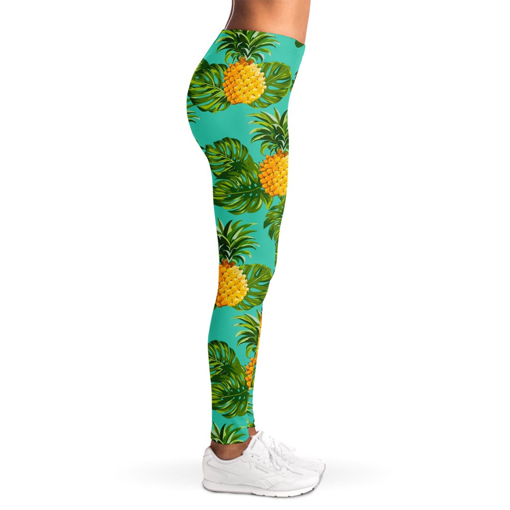 Palm Leaf Pineapple Pattern Print Women's Leggings