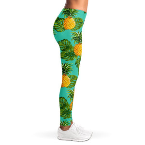 Palm Leaf Pineapple Pattern Print Women's Leggings