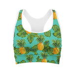 Palm Leaf Pineapple Pattern Print Women's Sports Bra