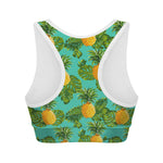 Palm Leaf Pineapple Pattern Print Women's Sports Bra