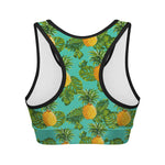 Palm Leaf Pineapple Pattern Print Women's Sports Bra