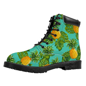 Palm Leaf Pineapple Pattern Print Work Boots