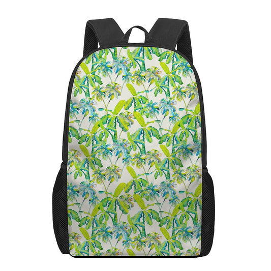 Palm Tree Banana Pattern Print 17 Inch Backpack