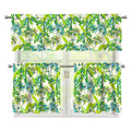 Palm Tree Banana Pattern Print 3 Piece Kitchen Curtains