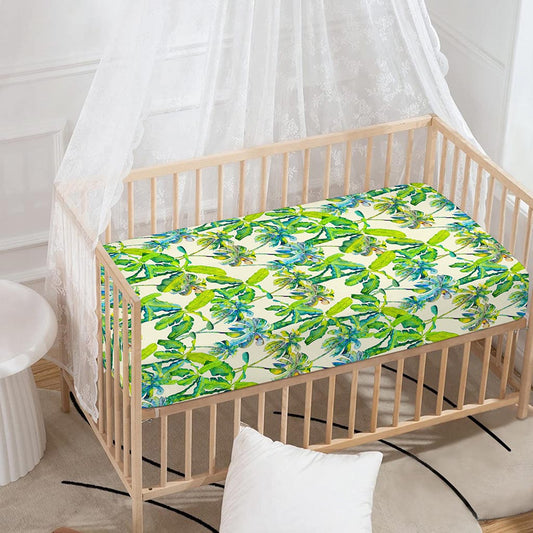 Palm Tree Banana Pattern Print Baby Crib Sheet