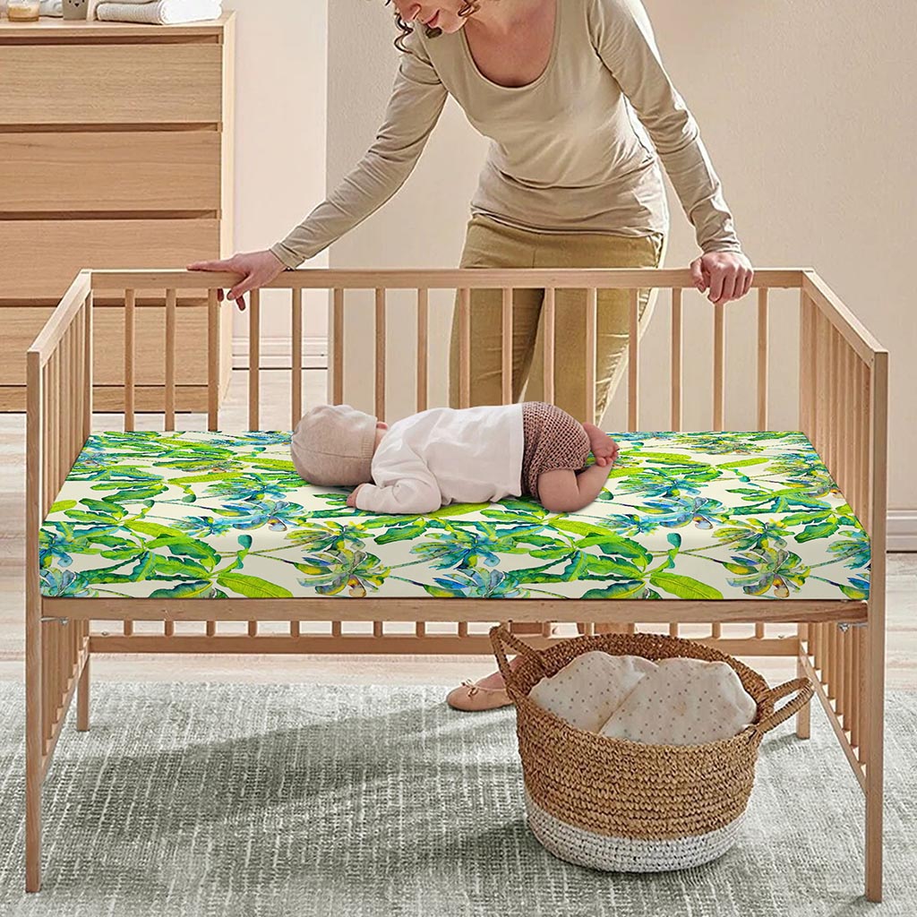 Palm Tree Banana Pattern Print Baby Crib Sheet