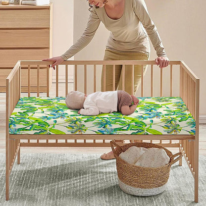 Palm Tree Banana Pattern Print Baby Crib Sheet