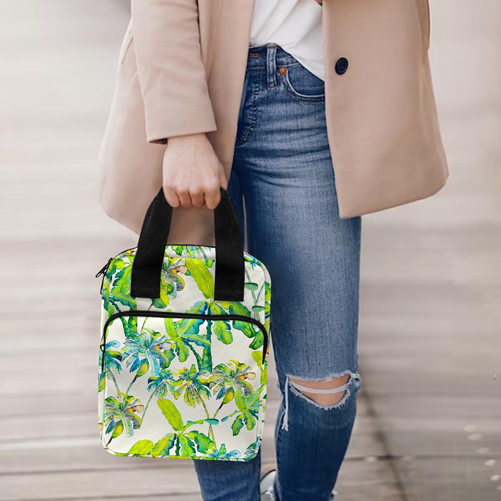 Palm Tree Banana Pattern Print Bible Tote Bag