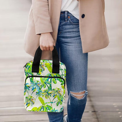 Palm Tree Banana Pattern Print Bible Tote Bag