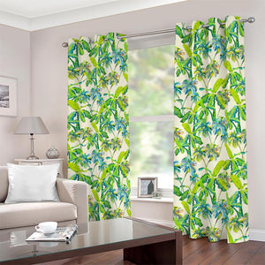 Palm Tree Banana Pattern Print Blackout Grommet Curtains