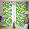 Palm Tree Banana Pattern Print Blackout Pencil Pleat Curtains