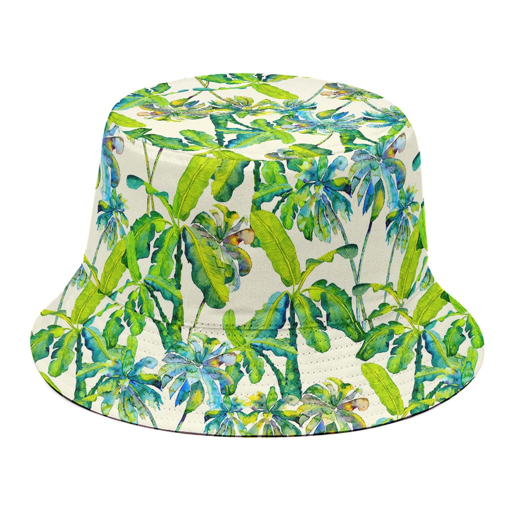 Palm Tree Banana Pattern Print Bucket Hat