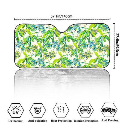 Palm Tree Banana Pattern Print Car Windshield Sun Shade