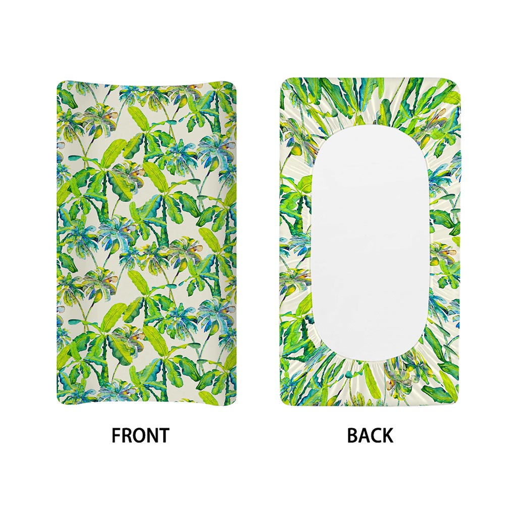 Palm Tree Banana Pattern Print Changing Pad Cover