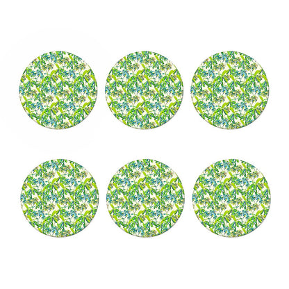 Palm Tree Banana Pattern Print Coaster Set