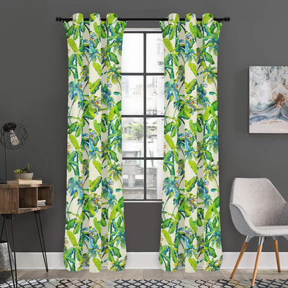 Palm Tree Banana Pattern Print Curtain