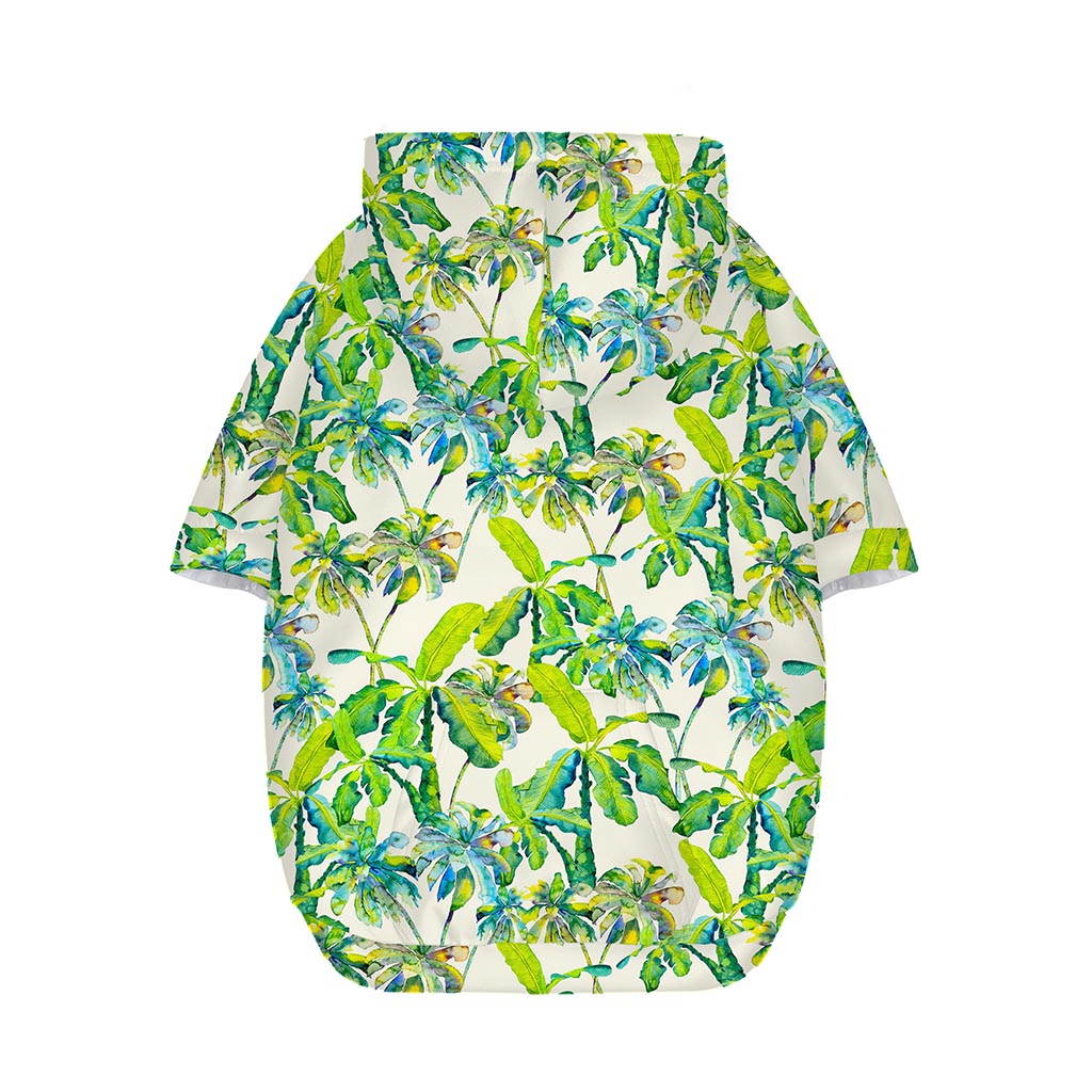 Palm Tree Banana Pattern Print Dog Zip Up Hoodie