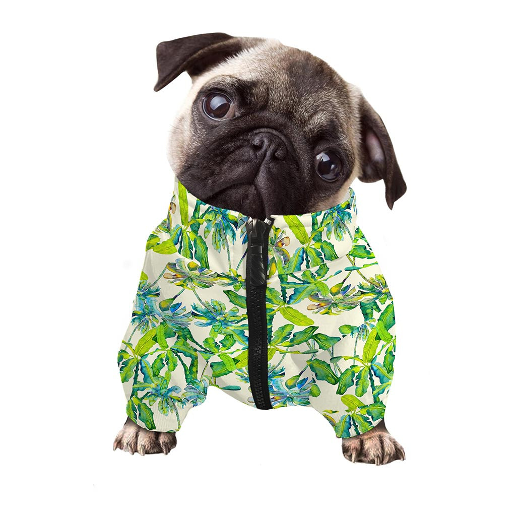 Palm Tree Banana Pattern Print Dog Zip Up Jacket