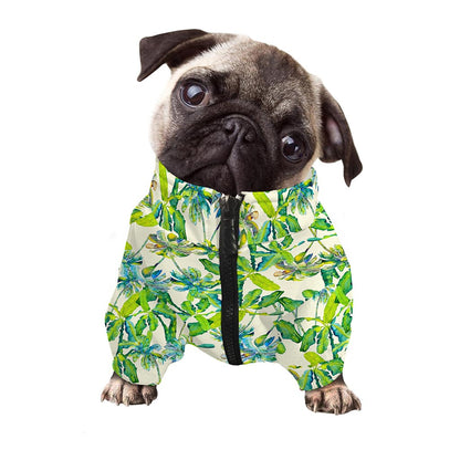 Palm Tree Banana Pattern Print Dog Zip Up Jacket