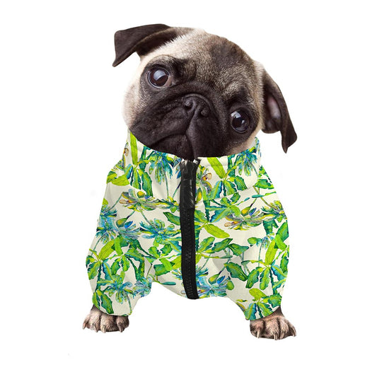 Palm Tree Banana Pattern Print Dog Zip Up Jacket