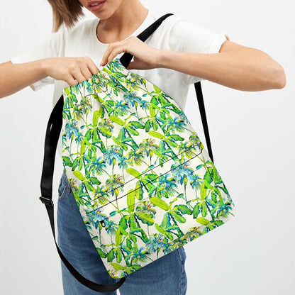 Palm Tree Banana Pattern Print Drawstring Backpack