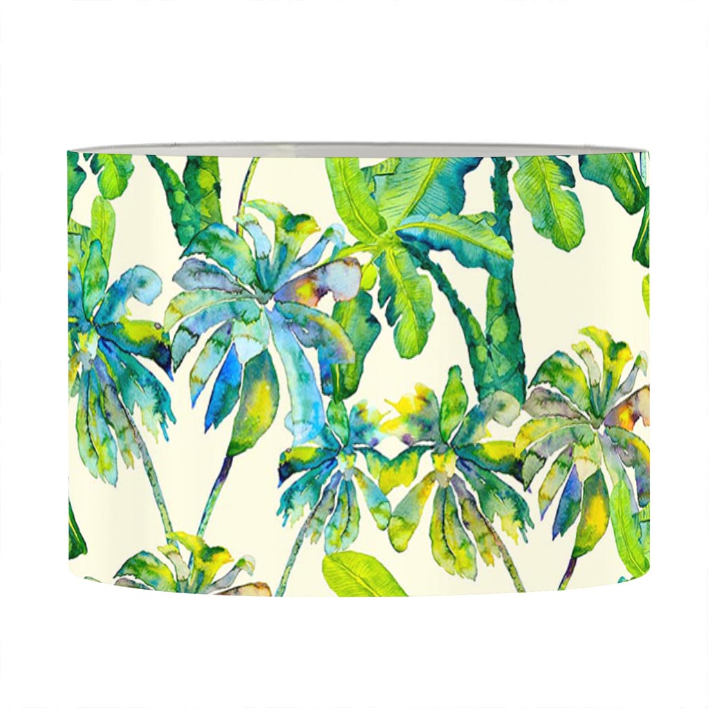 Palm Tree Banana Pattern Print Drum Lamp Shade