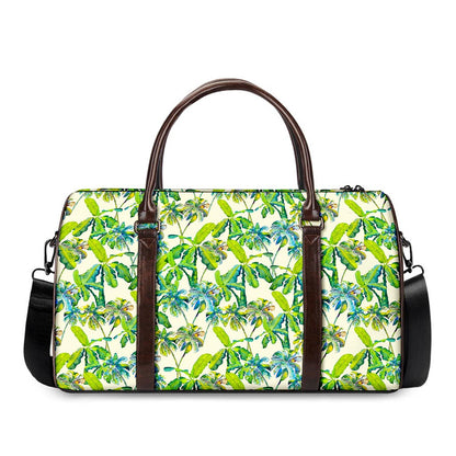 Palm Tree Banana Pattern Print Duffle Bag