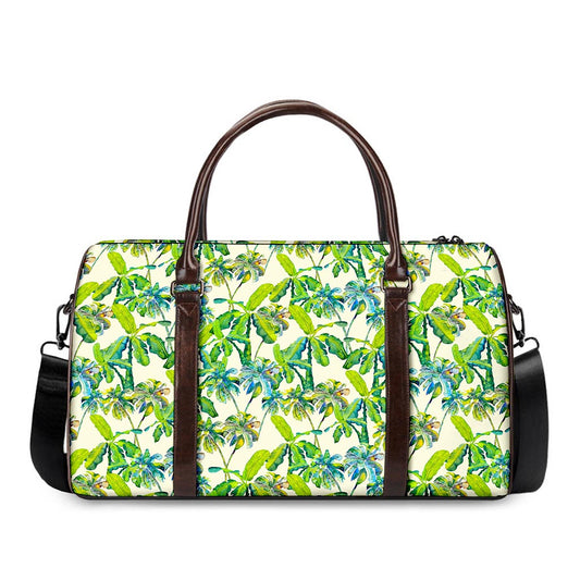 Palm Tree Banana Pattern Print Duffle Bag