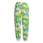 Palm Tree Banana Pattern Print Fleece Lined Knit Pants