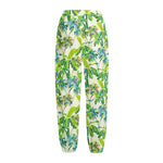 Palm Tree Banana Pattern Print Fleece Lined Knit Pants